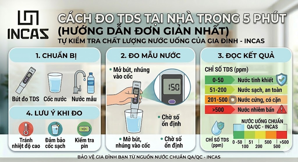Cách đo TDS tại nhà trong 5 phút (hướng dẫn đơn giản nhất)