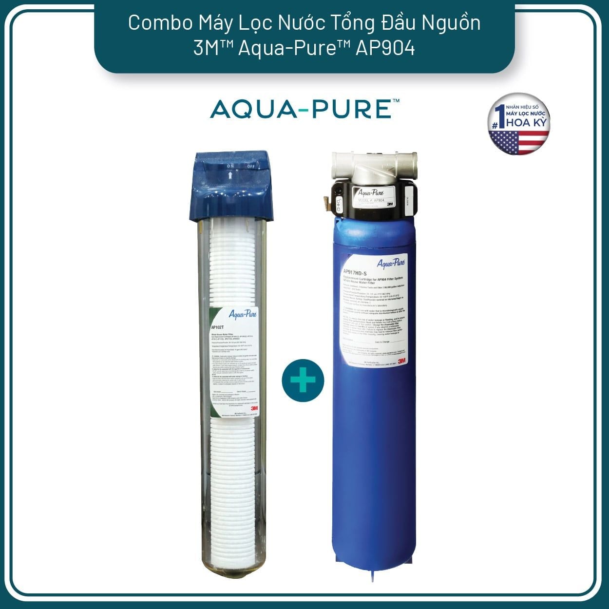 Máy Lọc Nước Tổng Đầu Nguồn 3M™ Aqua-Pure™ AP904 Kèm Lọc Thô Aqua-Pure Cao Cấp — máy lọc nước chính hãng INCAS