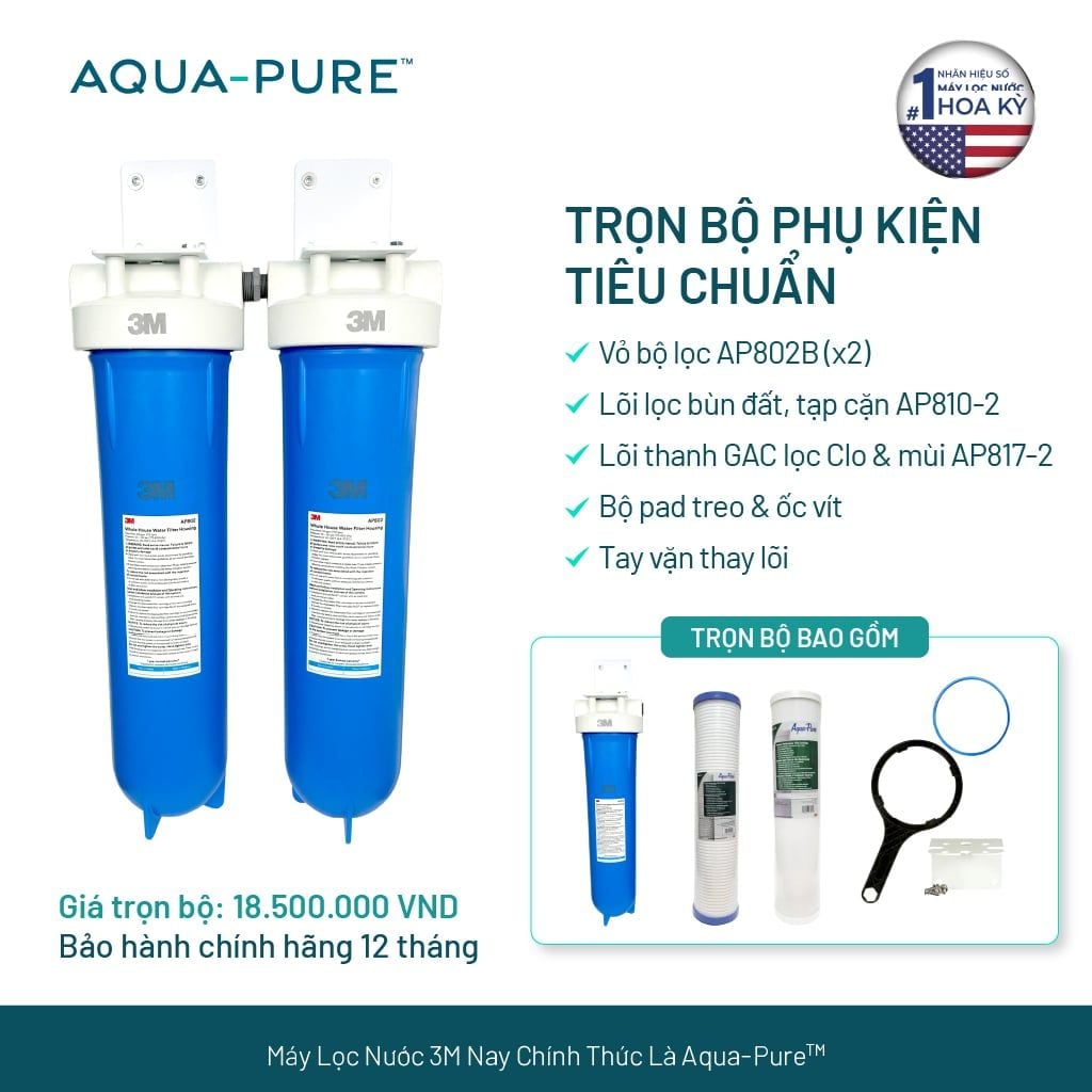 Máy Lọc Nước Tổng Đầu Nguồn Cao Cấp 3M™ Aqua-Pure™ AP802B-817 ảnh 2