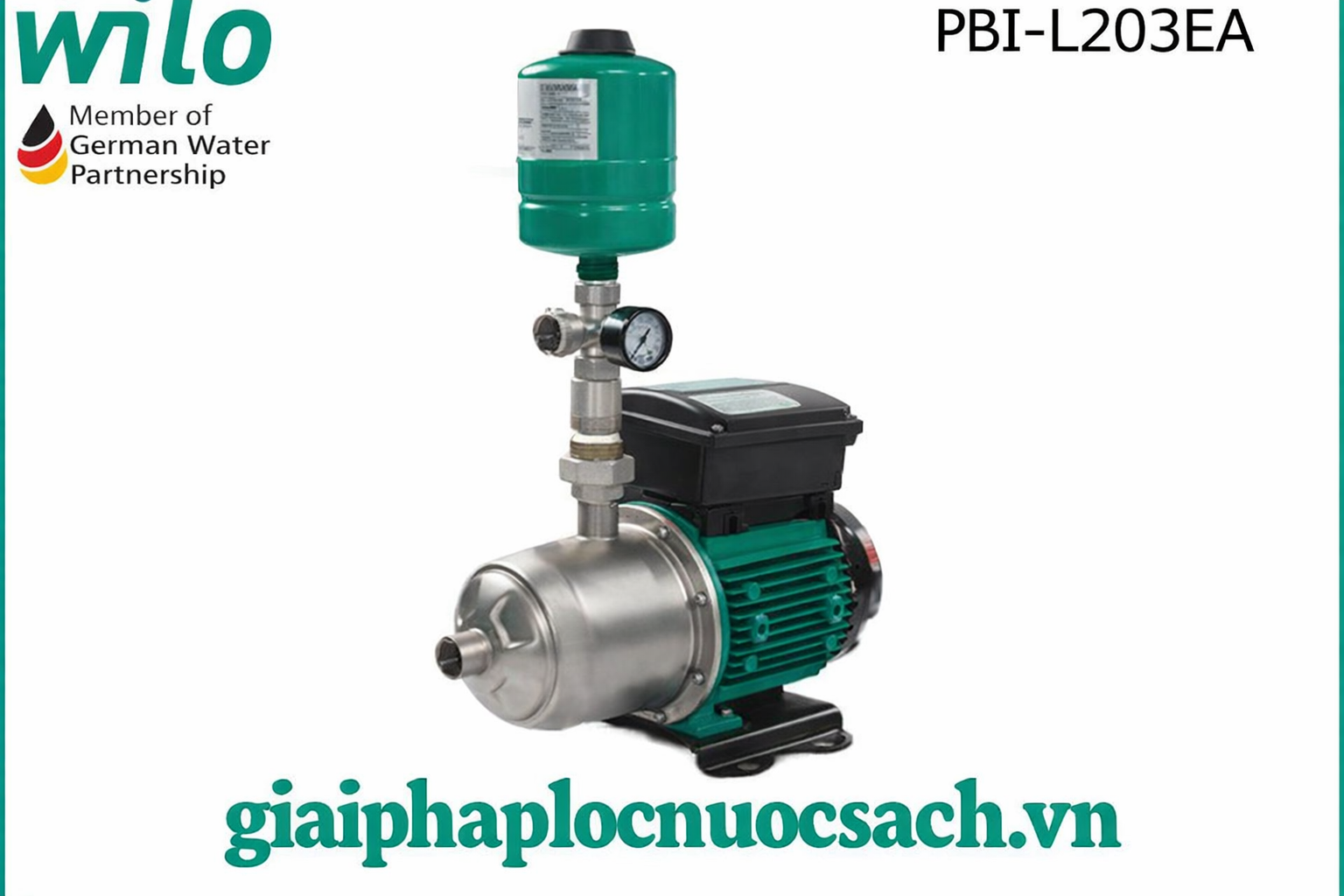 Máy bơm tăng áp biến tần chịu nhiệt Wilo PBI-L203EA